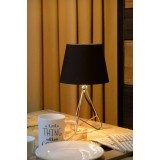 LUCIDE 47500/81/11 | Gitta Lucide asztali lámpa 29cm vezeték kapcsoló 1x E14 króm, fekete