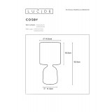 LUCIDE 47503/81/31 | Cosby Lucide asztali lámpa 32,5cm vezeték kapcsoló 1x E14 fehér, szürke