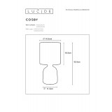 LUCIDE 47503/81/36 | Cosby Lucide asztali lámpa 32,5cm vezeték kapcsoló 1x E14 fehér, szürke