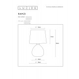 LUCIDE 47506/81/36 | Ramzi Lucide asztali lámpa 26cm vezeték kapcsoló 1x E14 szürke