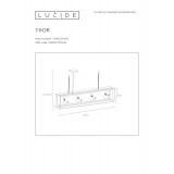 LUCIDE 73402/04/15 | Thor-LU Lucide függeszték lámpa rövidíthető vezeték 4x E27 acélszürke