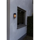 LUTEC 5207601012 | Fulton-LU Lutec fali lámpa 1x E27 IP54 matt fekete, opál