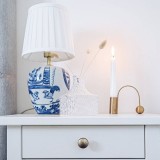 MARKSLOJD 104999 | Göteborg Markslojd asztali lámpa 32,5cm vezeték kapcsoló 1x E14 sárgaréz, kék, fehér