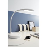 MARKSLOJD 106093 | Swan Markslojd asztali lámpa 45cm fényerőszabályzós kapcsoló szabályozható fényerő, USB csatlakozó 1x LED 378lm 3000K fehér