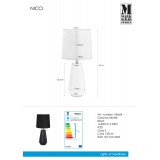 MARKSLOJD 106624 | Nicci Markslojd asztali lámpa 41cm vezeték kapcsoló 1x E14 fekete