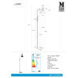 MARKSLOJD 106857 | Larry Markslojd álló lámpa 146cm fényerőszabályzós kapcsoló szabályozható fényerő 1x E27 króm, fekete, fehér