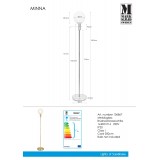 MARKSLOJD 106867 | Minna Markslojd álló lámpa 144cm kapcsoló 1x E14 sárgaréz, opál