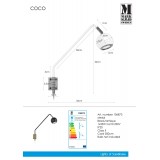 MARKSLOJD 106873 | Coco-MS Markslojd falikar lámpa vezeték kapcsoló elforgatható alkatrészek 1x GU10 antikolt réz, fekete