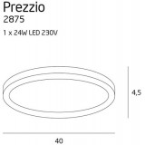 MAXLIGHT 2875 | Prezzio Maxlight mennyezeti lámpa 1x LED 1500lm 3000K króm, átlátszó