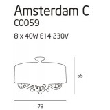 MAXLIGHT C0059 | Amsterdam Maxlight mennyezeti lámpa 8x E14 króm, fehér, átlátszó