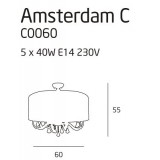MAXLIGHT C0060 | Amsterdam Maxlight mennyezeti lámpa 5x E14 króm, fehér, átlátszó