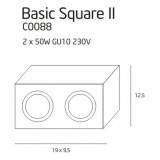 MAXLIGHT C0088 | Basic-Square Maxlight mennyezeti lámpa elforgatható fényforrás 2x GU10 fehér