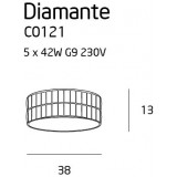 MAXLIGHT C0121 | Diamante Maxlight mennyezeti lámpa 5x G9 króm, átlátszó, opál