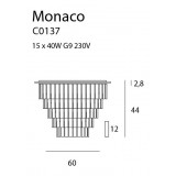 MAXLIGHT C0137 | MonacoM Maxlight mennyezeti lámpa 15x G9 króm, átlátszó