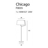 MAXLIGHT F0035 | Chicago Maxlight álló lámpa 155cm kapcsoló 1x E27 fehér