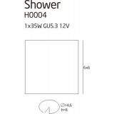 MAXLIGHT H0004 | Shower Maxlight beépíthető lámpa 60x60mm 1x MR16 / GU5.3 IP44 csiszolt alumínium