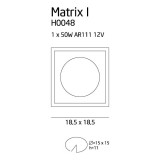 MAXLIGHT H0048 | MatrixM Maxlight beépíthető lámpa billenthető 185x185mm 1x G53 / AR111 fekete