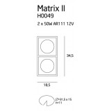 MAXLIGHT H0049 | MatrixM Maxlight beépíthető lámpa billenthető 345x185mm 2x G53 / AR111 fekete