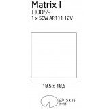 MAXLIGHT H0059 | MatrixM Maxlight beépíthető lámpa billenthető 185x185mm 1x G53 / AR111 fehér