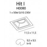 MAXLIGHT H0080 | Hit Maxlight beépíthető lámpa 115x115mm 1x GU10 fehér