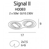 MAXLIGHT H0083 | Signal Maxlight beépíthető lámpa billenthető 170x90mm 2x GU10 fehér