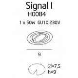 MAXLIGHT H0084 | Signal Maxlight beépíthető lámpa billenthető Ø90mm 1x GU10 fehér