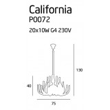 MAXLIGHT P0072 | CaliforniaM Maxlight csillár lámpa 20x G4 króm, átlátszó