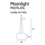MAXLIGHT P0076-05L | MoonlightM Maxlight függeszték lámpa 5x G9 króm, átlátszó