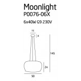 MAXLIGHT P0076-06X | MoonlightM Maxlight függeszték lámpa 6x G9 króm, átlátszó