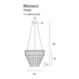 MAXLIGHT P0260 | MonacoM Maxlight függeszték lámpa 15x G9 króm, átlátszó