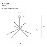 MAXLIGHT P0270 | SpiderM Maxlight függeszték lámpa 1x LED 4290lm 3000K fehér