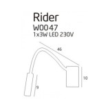 MAXLIGHT W0047 | Rider Maxlight falikar lámpa kapcsoló flexibilis 1x LED 190lm 3000K fehér