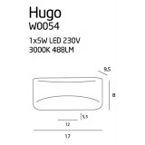 MAXLIGHT W0054 | Hugo Maxlight fali lámpa 1x LED 488lm 3000K fekete, arany