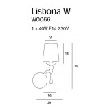 MAXLIGHT W0066 | Lisbona Maxlight falikar lámpa 1x E14 króm, fehér, átlátszó