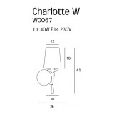 MAXLIGHT W0067 | CharlotteM Maxlight falikar lámpa 1x E14 króm, fehér, átlátszó