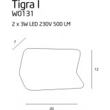 MAXLIGHT W0131 | Tigra-I Maxlight fali lámpa 2x LED 500lm 3000K fehér