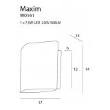 MAXLIGHT W0161 | MaximM Maxlight fali lámpa 1x LED 500lm 3000K fehér, szürke