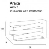 MAXLIGHT W0177 | Araxa Maxlight fali lámpa 24x LED 600lm 3000K fehér