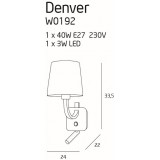 MAXLIGHT W0192 | DenverM Maxlight falikar lámpa kapcsoló elforgatható alkatrészek 1x E27 + 1x LED króm, fekete