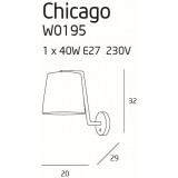 MAXLIGHT W0195 | Chicago Maxlight falikar lámpa kapcsoló 1x E27 króm