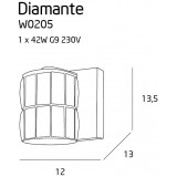 MAXLIGHT W0205 | Diamante Maxlight falikar lámpa 1x G9 króm, átlátszó