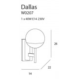 MAXLIGHT W0207 | Dallas Maxlight falikar lámpa 1x E14 arany, fehér