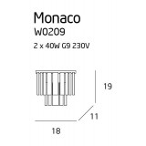 MAXLIGHT W0209 | MonacoM Maxlight fali lámpa 2x G9 króm, átlátszó