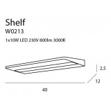 MAXLIGHT W0213 | Shelf Maxlight fali lámpa 1x LED 800lm 3000K fehér