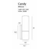 MAXLIGHT W0222 | Candy Maxlight fali lámpa 1x LED 450lm 3000K IP44 króm, opál