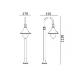 NORLYS 805B | Firenze Norlys álló lámpa 112cm 1x E27 IP54 fekete, átlátszó