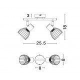 NOVA LUCE 770011 | Fiumicino Nova Luce spot lámpa elforgatható alkatrészek 2x E14 matt fekete, króm