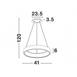 NOVA LUCE 8105618 | Albi-NL Nova Luce függeszték lámpa - TRIAC kerek szabályozható fényerő, rövidíthető vezeték 1x LED 1950lm 3000K fehér