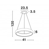 NOVA LUCE 8105620 | Albi-NL Nova Luce függeszték lámpa - TRIAC kerek szabályozható fényerő, rövidíthető vezeték 1x LED 1950lm 3000K matt fekete, fehér