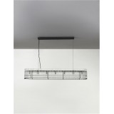 NOVA LUCE 9006057 | Barok Nova Luce függeszték lámpa rövidíthető vezeték 7x G9 matt fekete, átlátszó